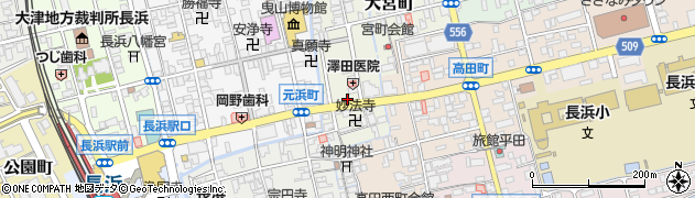 エベーヌ洋菓子　長浜駅前通り・本店周辺の地図