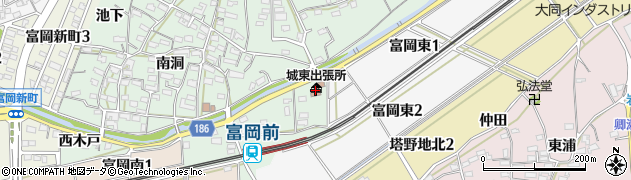 犬山市役所　東部老人憩の家周辺の地図