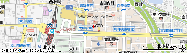 犬山公共職業安定所　専門援助部門周辺の地図
