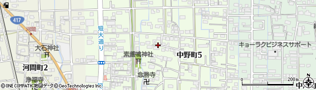岐阜県大垣市中野町周辺の地図