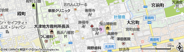 滋賀県長浜市元浜町周辺の地図