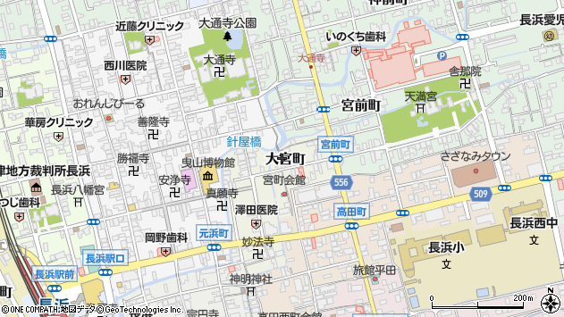 〒526-0054 滋賀県長浜市大宮町の地図