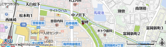 愛知県犬山市犬山（野畔）周辺の地図
