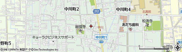 岐阜県大垣市中川町周辺の地図