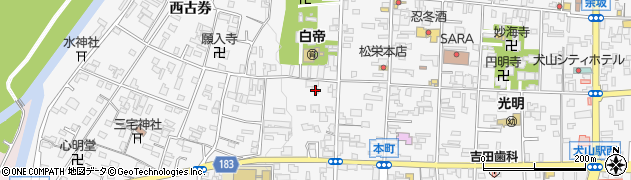 愛知県犬山市犬山西古券128周辺の地図