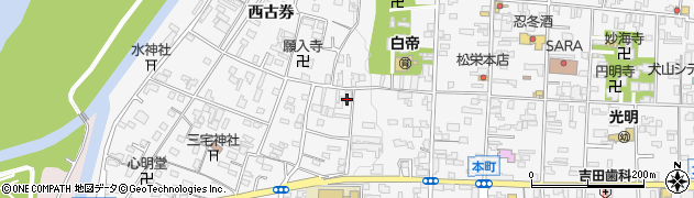 愛知県犬山市犬山西古券周辺の地図