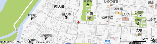 愛知県犬山市犬山西古券251周辺の地図