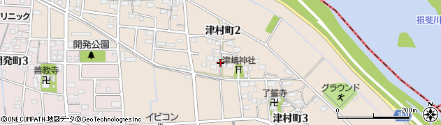 岐阜県大垣市津村町周辺の地図