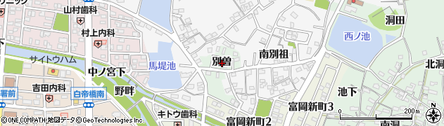 愛知県犬山市富岡別曽周辺の地図