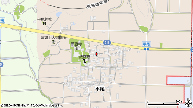 〒503-2111 岐阜県不破郡垂井町平尾の地図