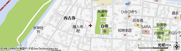 愛知県犬山市犬山西古券307周辺の地図