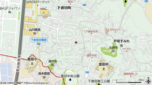 〒244-0815 神奈川県横浜市戸塚区下倉田町の地図