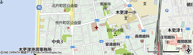 千葉県木更津市中央周辺の地図