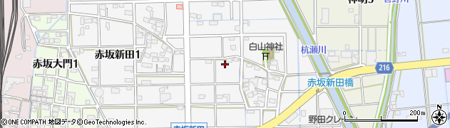岐阜県大垣市赤坂新田周辺の地図