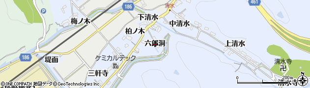 愛知県犬山市善師野六郎洞周辺の地図