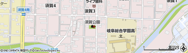 須賀公園周辺の地図