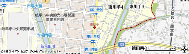 東川手周辺の地図