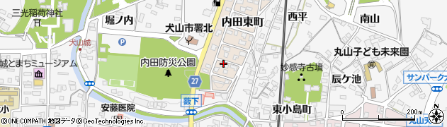 愛知県犬山市内田東町周辺の地図