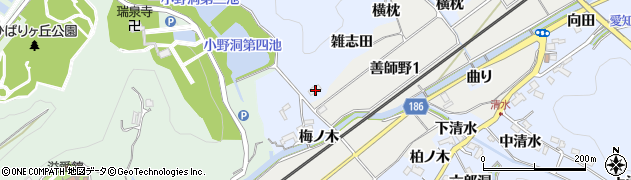 愛知県犬山市善師野雑志田12周辺の地図