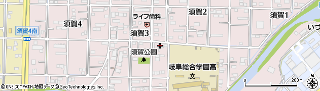 岐阜県岐阜市須賀周辺の地図