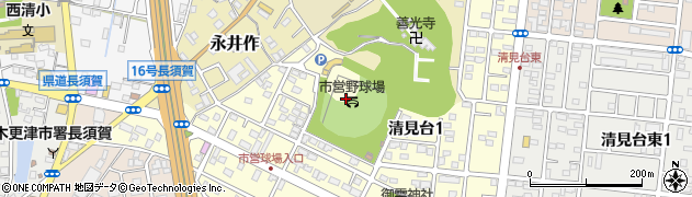 木更津市　市営野球場周辺の地図