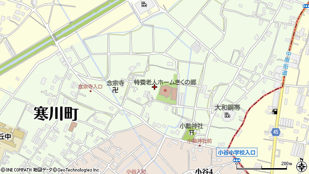 〒253-0102 神奈川県高座郡寒川町小動の地図