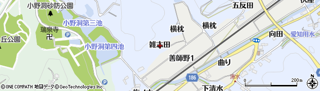 愛知県犬山市善師野雑志田周辺の地図