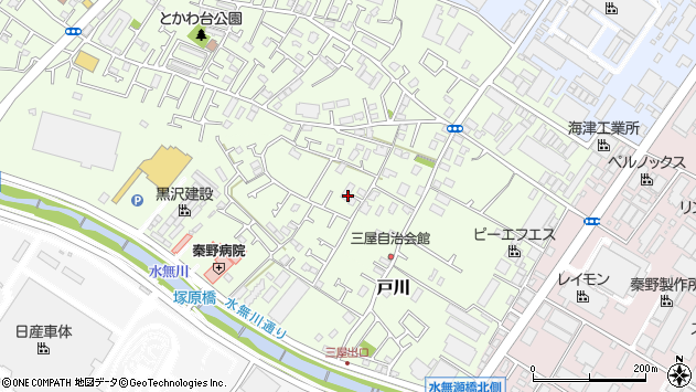 〒259-1303 神奈川県秦野市三屋の地図