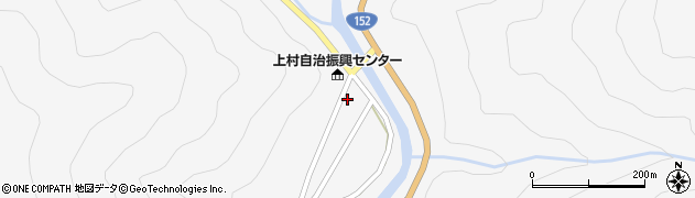 飯田市　上村まつり伝承館天伯周辺の地図