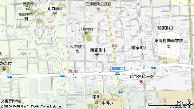 〒503-0014 岐阜県大垣市領家町の地図