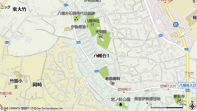 〒259-1134 神奈川県伊勢原市八幡台の地図