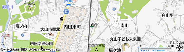 愛知県犬山市犬山西平周辺の地図