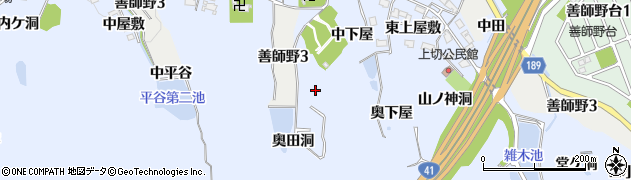 愛知県犬山市善師野（中田洞）周辺の地図