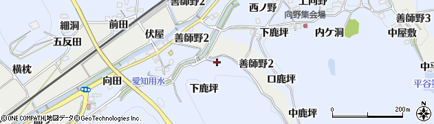 愛知県犬山市善師野（下鹿坪）周辺の地図