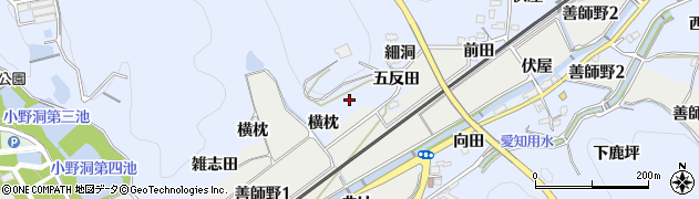 愛知県犬山市善師野岩久保周辺の地図