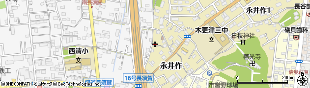 千葉県木更津市永井作302周辺の地図