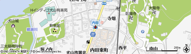 内田周辺の地図