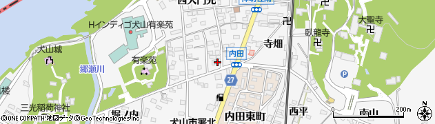 愛知県犬山市犬山中道周辺の地図