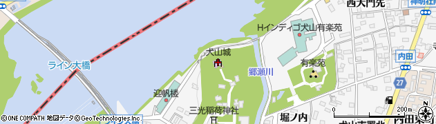 犬山城周辺の地図