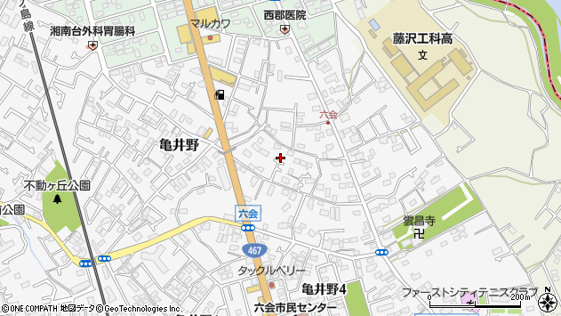 〒252-0813 神奈川県藤沢市亀井野の地図