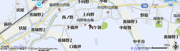愛知県犬山市善師野周辺の地図