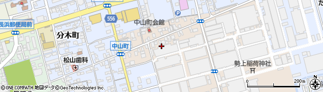 滋賀県長浜市中山町周辺の地図