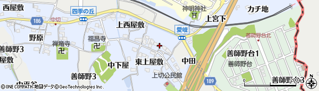 愛知県犬山市善師野東下屋敷3周辺の地図