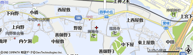 愛知県犬山市善師野東野原周辺の地図