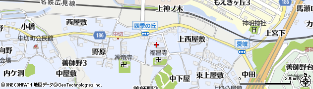 愛知県犬山市善師野下田洞周辺の地図