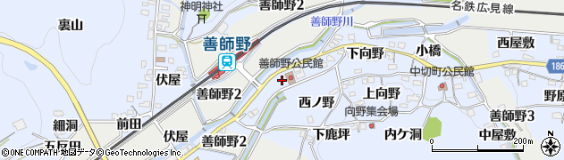 愛知県犬山市善師野上紅屋周辺の地図