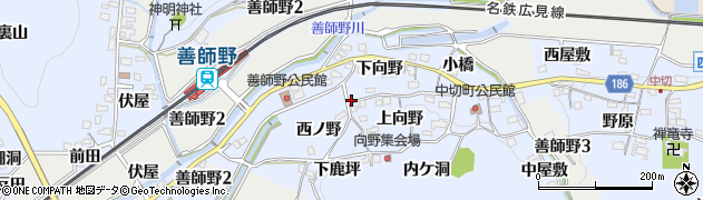 愛知県犬山市善師野下向野1周辺の地図
