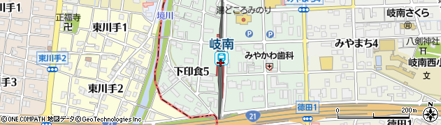 岐南駅周辺の地図