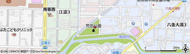 岐阜市役所　荒田公園交通教室周辺の地図