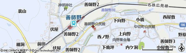 愛知県犬山市善師野上紅屋22周辺の地図